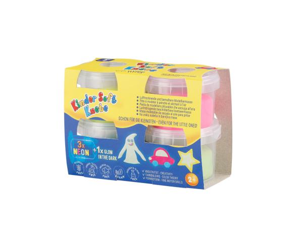Kinder Soft Knete - HYPER (Neonfarben und nachtleuchtende Knete)